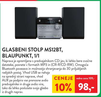 GLASBENI STOLP MS12BT, BLAUPUNKT, 1/1