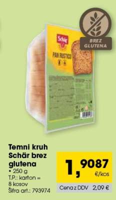 Temni kruh Schär brez glutena
