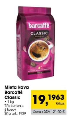 Mleta kava Barcaffe Classic