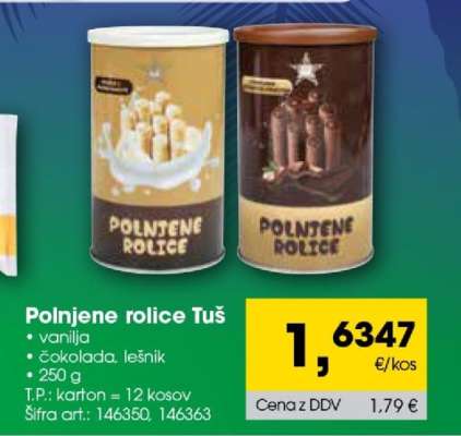 Polnjene rolice Tuš