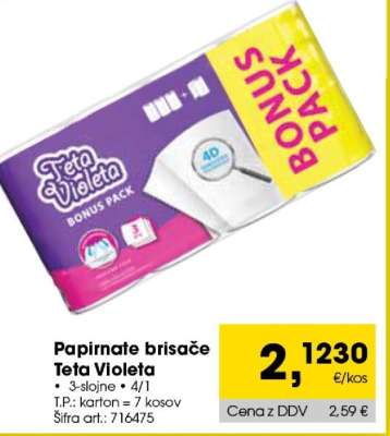 Papirnate brisače Teta Violeta