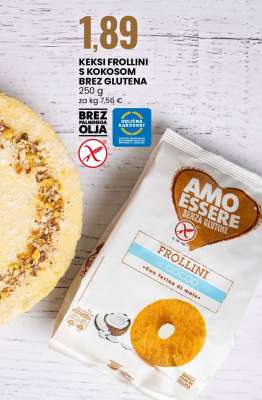 Keksi Frollini s kokosom brez glutena