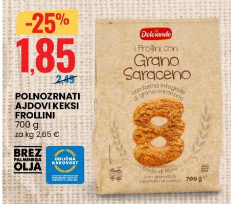 Polnozrnati Ajdovi Keksi Frollini