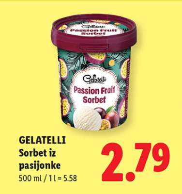 GELATELLI Sorbet iz pasijonke