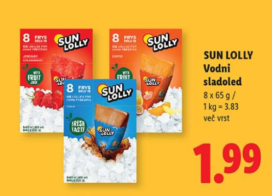SUN LOLLY Vodni sladoled