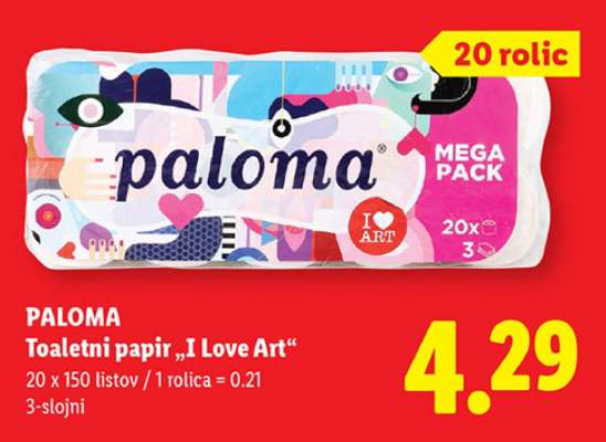 PALOMA Toaletni papir „I Love Art“