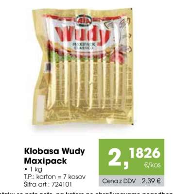 Klobasa Wudy Maxipack