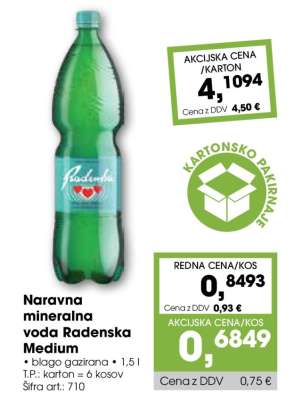 Naravna mineralna voda Radenska Medium