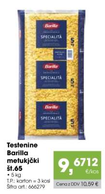 Testenine Barilla, metuljčki, št. 65