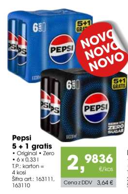 Pepsi 5 + 1 gratis