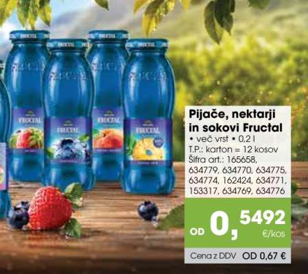 Pijače, nektarji in sokovi Fructal