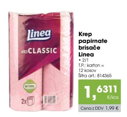 Krep papirnate brisače Linea