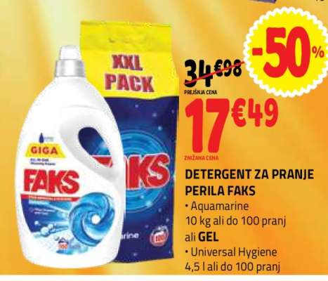 Detergent za pranje perila Faks
