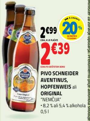 PIVO SCHNEIDER AVENTINUS, HOPFENWEIS ali ORIGINAL