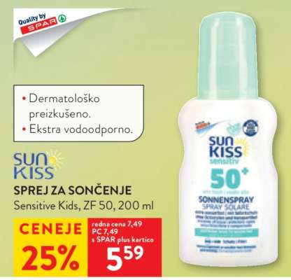 SUN KISS Sprej za sončenje