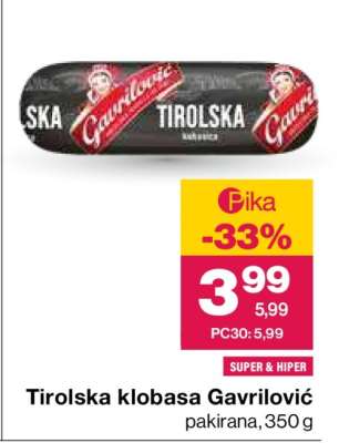 TIROLSKA KLOBASA GAVRILOVIĆ