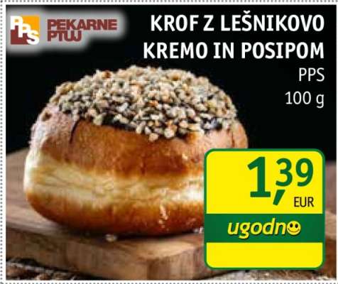 KROF Z LEŠNIKOVO KREMO IN POSIPOM