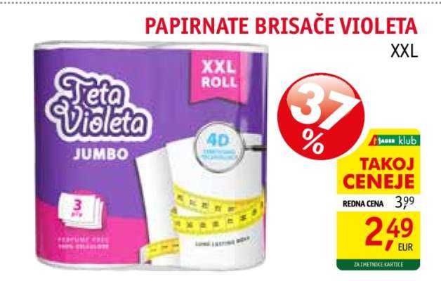 Papirnate brisače Violeta XXL