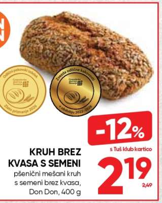 Kruh brez kvasa s semeni