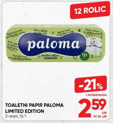 Toaletni papir Paloma Limited Edition