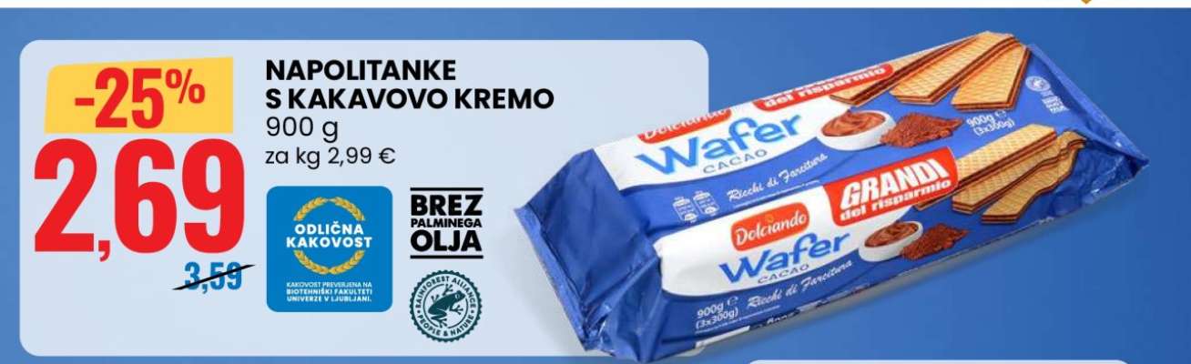 Napolitanke s kakavovo kremo