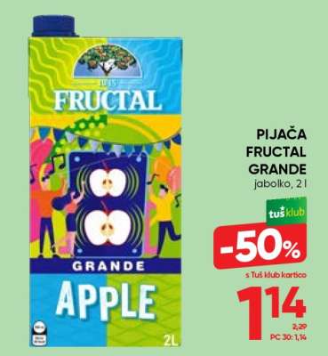 PIJAČA FRUCTAL GRANDE jabolko, 2 l