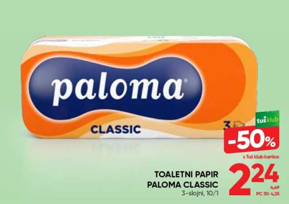 TOALETNI PAPIR PALOMA, CLASSIC