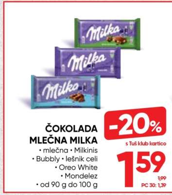 Čokolada Mlečna Milka