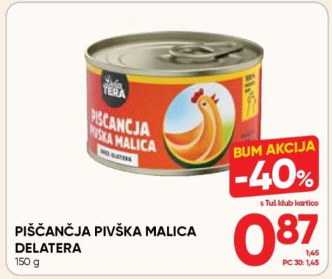 PIŠČANČJA PIVŠKA MALICA DELATERA