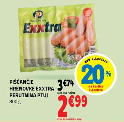 PIŠČANČJE HRENOVKE EXXTRA PERUTNINA PTUJ