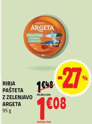 Ribja pašteta z zelenjavo Argeta