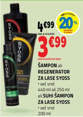 ŠAMPON ali REGENERATOR ZA LASE SYOSS