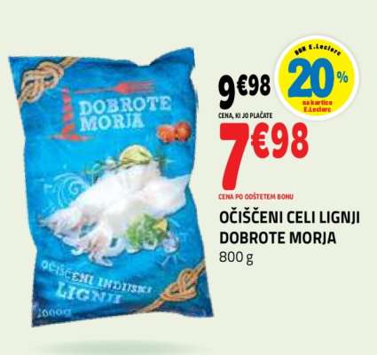Očiščeni celi lignji Dobrote morja
