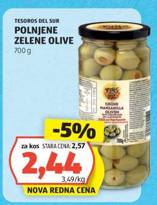 TESOROS DEL SUR POLNJENE ZELENE OLIVE
