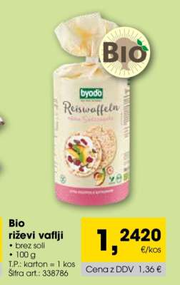 BIO RIŽEVI VAFLJI
