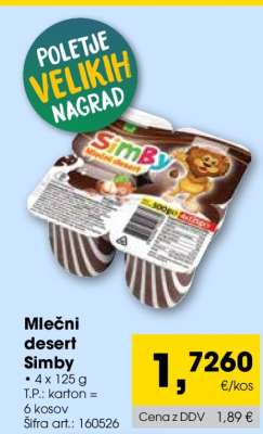 MLEČNI DESERT SIMBY