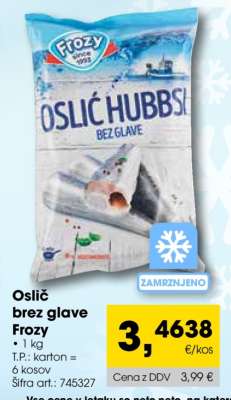 Oslič brez glave Frozy