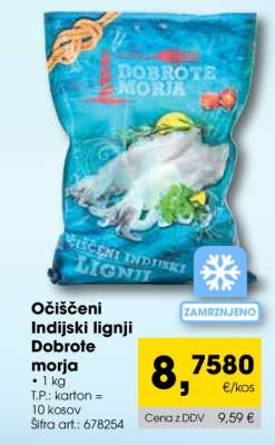 Očiščeni Indijski lignji Dobrote morja
