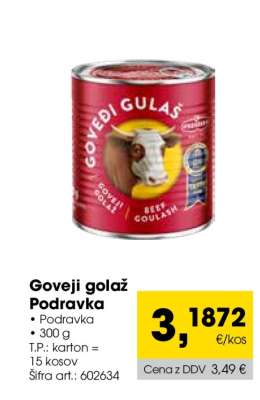 Goveji golaž Podravka
