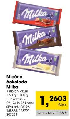 MLEČNA ČOKOLADA MILKA
