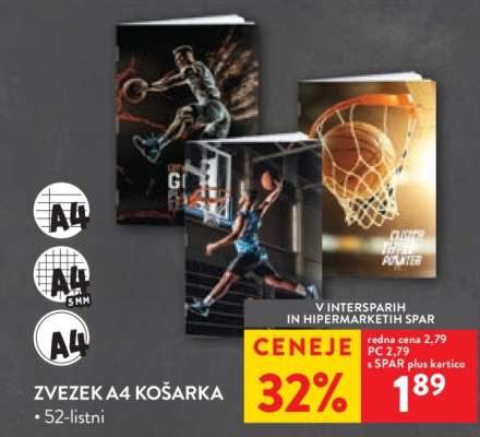 Zvezek A4 Košarka