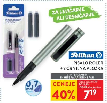 Pelikan Pisalo Roler + 2 črnilna vložka