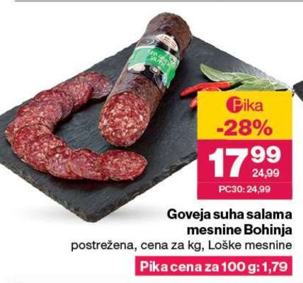 Goveja suha salama Mesnine Bohinja