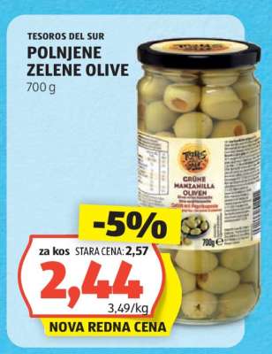 TESOROS DEL SUR POLNJENE ZELENE OLIVE