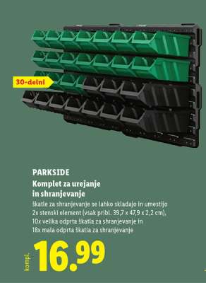 Parkside Komplet za urejanje in shranjevanje