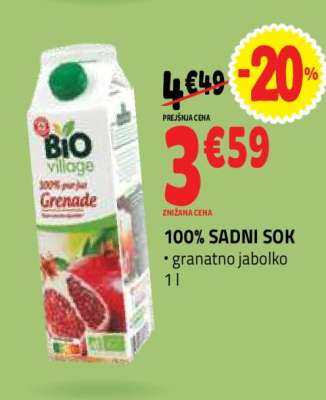 BIO Village 100% Sadni Sok