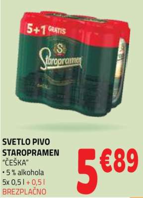SVETLO PIVO STAROPRAMEN "ČEŠKA"