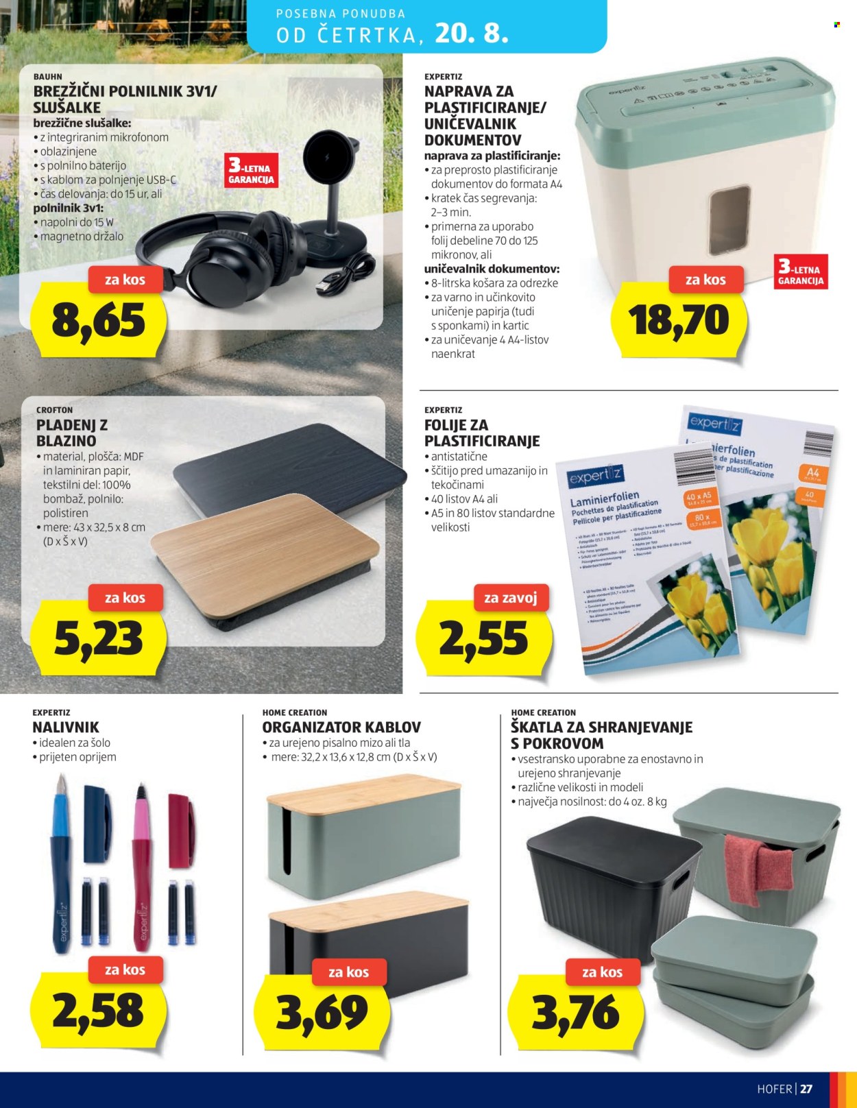 Hofer katalog - 12.8.2026 - 20.8.2026. Stran 27