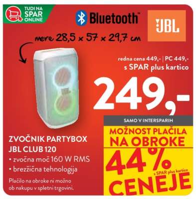 Zvočnik Partybox JBL Club 120