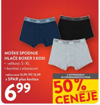 MOŠKE SPODNJE HLAČE BOXER, 3 KOSI